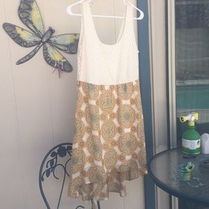 Mandala style cream and orange/yellow/blue/green